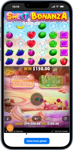 1Win Sweet Bonanza Oyun Ekranı – Çarkları Çevirme Görünümü